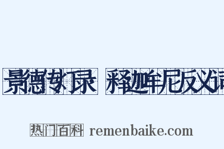 景德传灯录·释迦牟尼反义词是什么意思的图片
